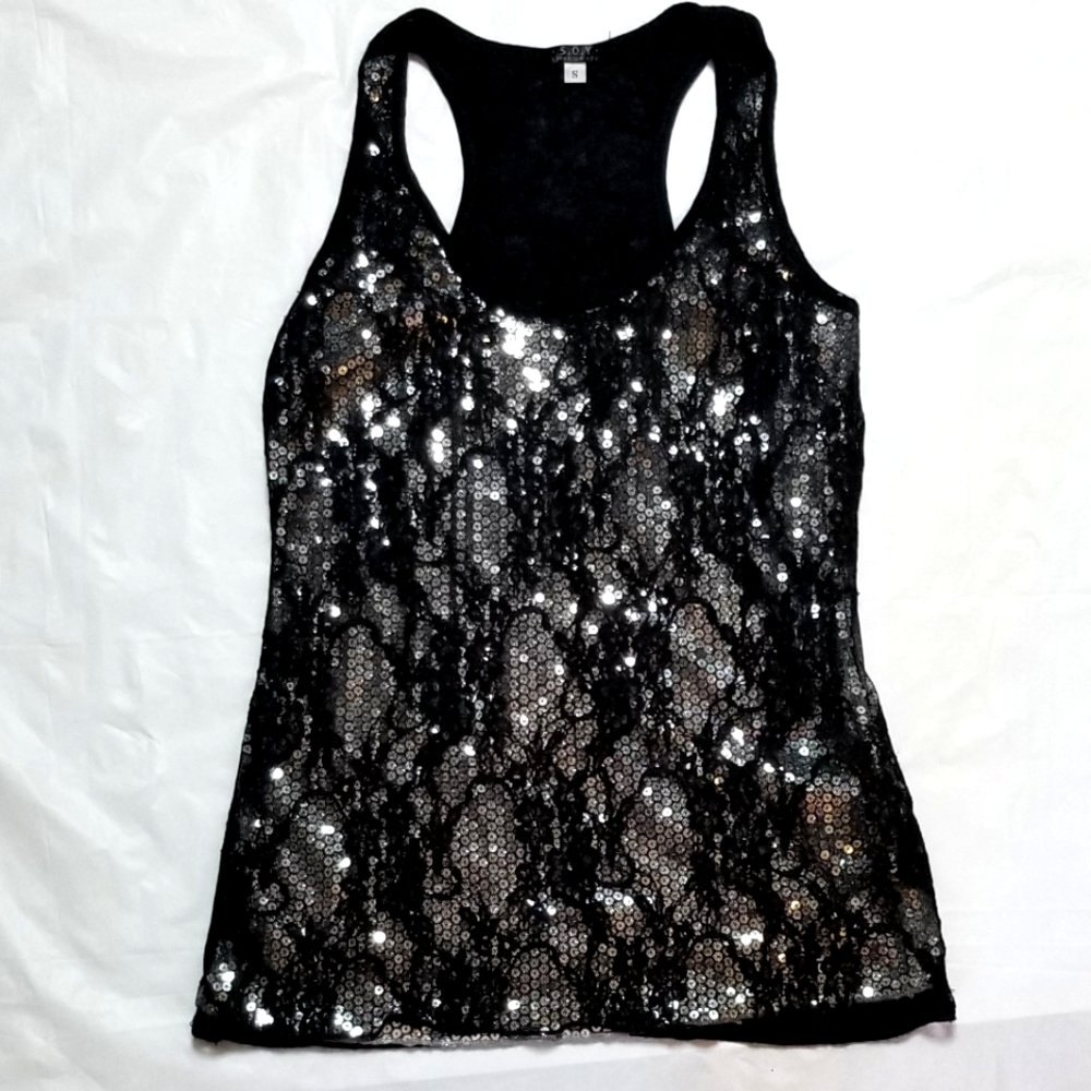 S.O.Y. Sequin & Lace Tank